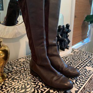 Cole Haan Knee-High Suede and Leather Boots